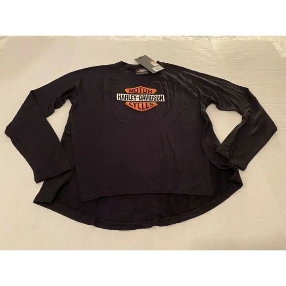 COPY - Harley-Davidson Women Sz M Patch Logo Black Crew - Picture 2 of 8